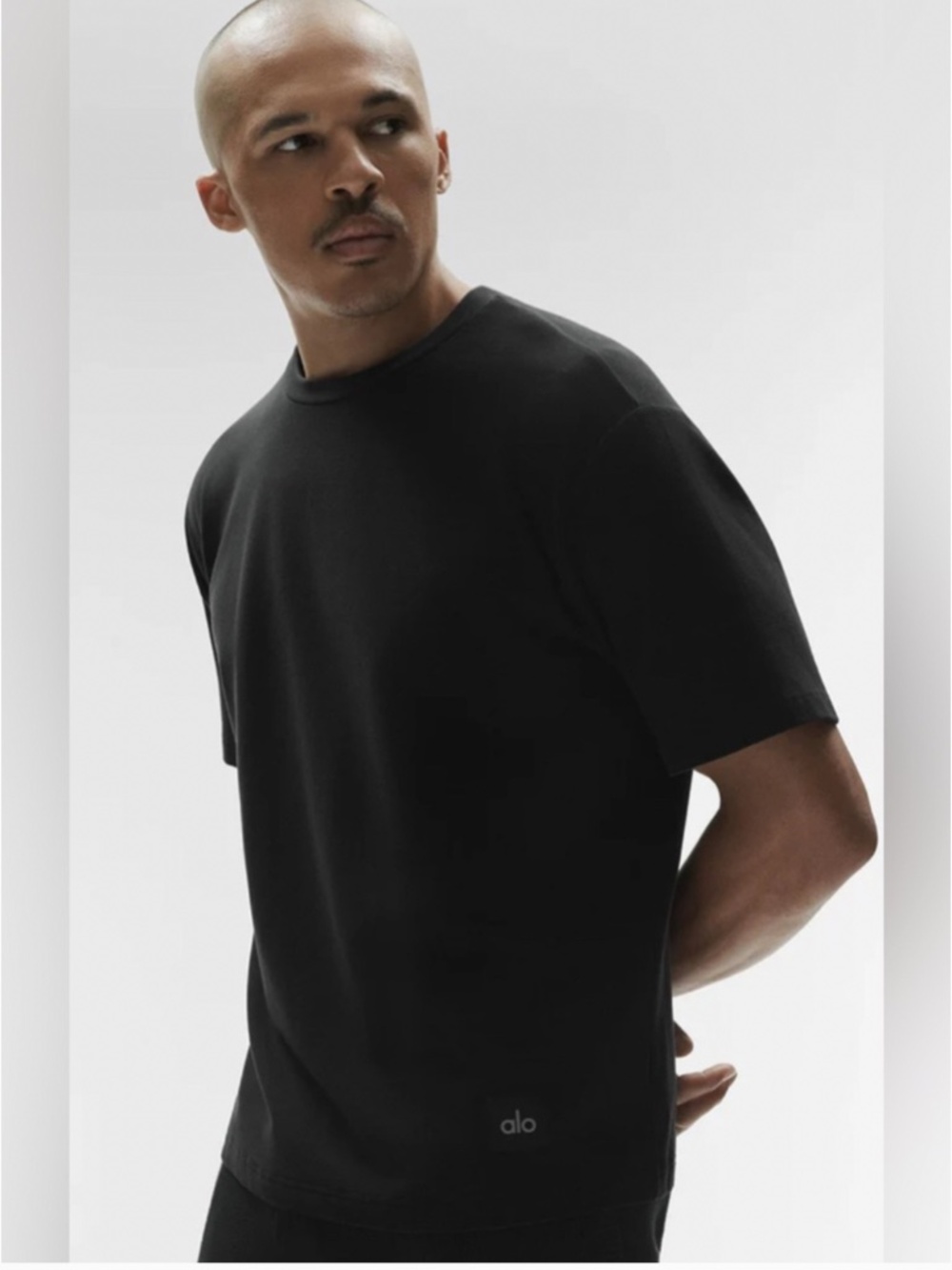Alo Yoga Mens Double Take Short Sleeve Tee Black Size L NWOT